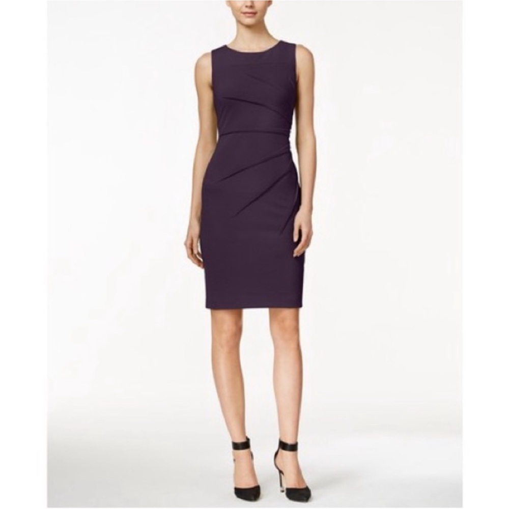 Calvin klein sunburst sheath dress Plum Sz 10 Career Event Casual Contemprorary